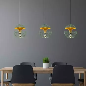 Opviq, Тельмандер- Тельмандер ФЛГ, зеленый, люстра, 30 х 30 х 45-135 см, корпус металл