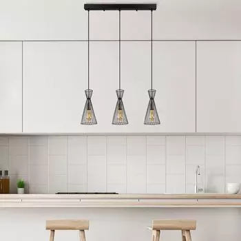 Opviq, TELTOM- TELTOMFLG, черный, люстра, 68 x 15 x 125 см, металлический корпус