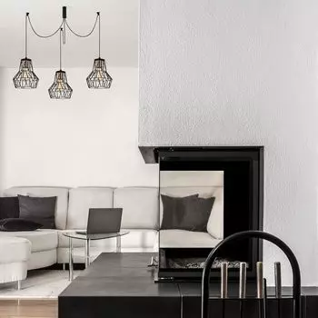 Opviq, Tortum- Tortum NOR, Черный, люстра, металлический корпус