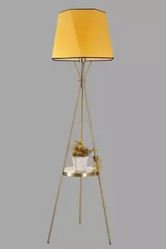 Opviq, Venedik- Venedik sehpal eskitme lampader altgen hardal abajurluLUN, горчичный, торшеры, металлический корпус, желтый