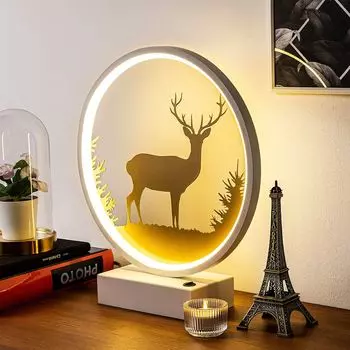 Opviq, XMAS15- XMAS15SHD, белый, золото, настольные лампы, 16 х 9 х 4 см, 100% металл