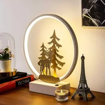 Opviq, XMAS16- XMAS16SHD, белый, золото, настольные лампы, 16 х 9 х 4 см, 100% металл