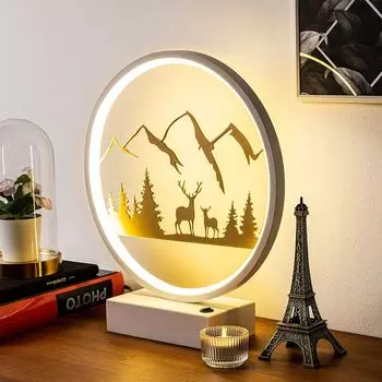 Opviq, XMAS9- XMAS9SHD, белый, золото, настольные лампы, 16 х 9 х 4 см, 100% металл