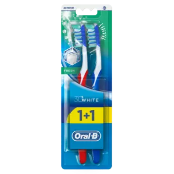 Oral-B 3D White Fresh средняя зубная щетка, 2 шт/1 упаковка