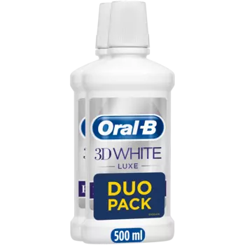 Oral-B 3D White Luxe дуопак: жидкость для полоскания рта, 2x500 мл