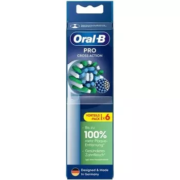 Oral-B Pro CrossAction X-образные насадки для электрических зубных щеток, 6 шт., белые — 6 шт. в упаковке