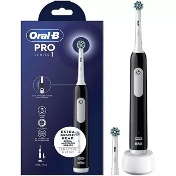 Oral-B Pro Series 1 Вибрирующая зубная щетка для взрослых, черный, белый цвет