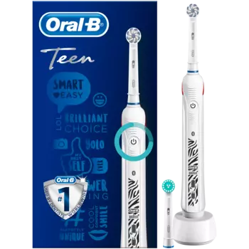 Oral-B Teens белая аккумуляторная электрическая зубная щетка, 1 шт.
