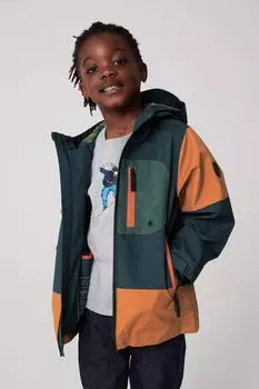 Оранжевая дождевик для мальчика с узором колор-блок Paul Smith, синий