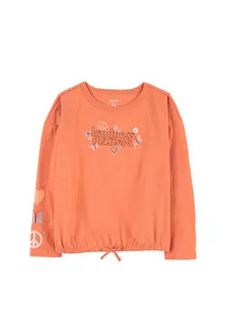 Оранжевая футболка для девочек Carter's
