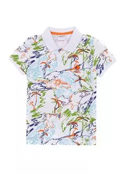 Оранжевая футболка-поло для мальчика с рисунком KAMPO VR051 U.S. Polo Assn., оранжевый