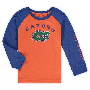 Оранжевая футболка реглан с длинными рукавами для малышей Colosseum Heathered Florida Gators, цвет Fld Orange