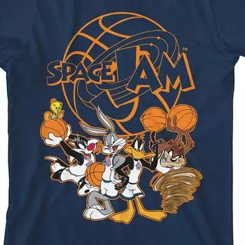 Оранжевая футболка с графическим логотипом Space Jam 1996 для мальчиков 8–20 лет Licensed Character