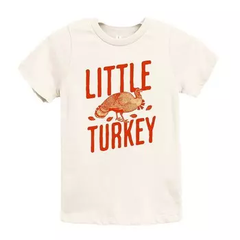 Оранжевая футболка с короткими рукавами и рисунком Little Turkey для малышей The Juniper Shop, цвет Cream