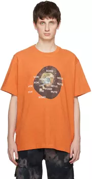 Оранжевая футболка с принтом Song for the Mute