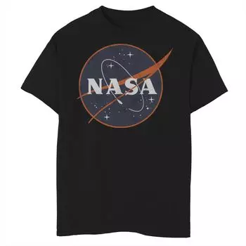 Оранжевая футболка с рисунком и логотипом NASA для мальчиков 8–20 лет Licensed Character, черный