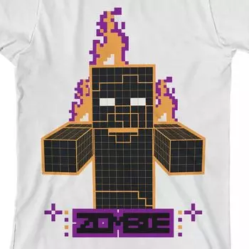 Оранжевая футболка с рисунком зомби для мальчиков 8–20 лет Minecraft Licensed Character