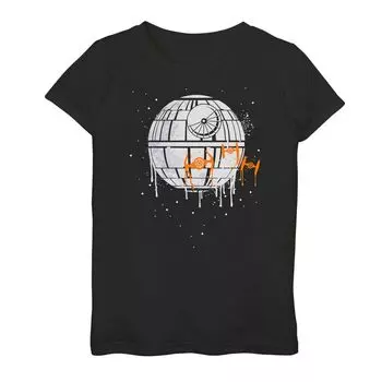Оранжевая футболка с рисунком «Звезда Смерти» для девочек 7–16 лет Licensed Character