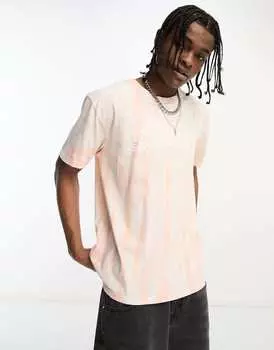 Оранжевая футболка Volcom с принтом Trippin