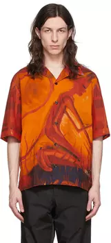 Оранжевая хлопковая рубашка Givenchy