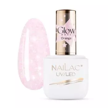 Оранжевая каучуковая основа, 7 мл Nailac Glow base, цвет orange
