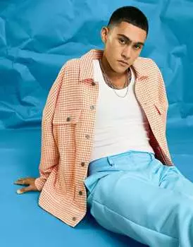 Оранжевая куртка оверсайз в клетку ASOS DESIGN