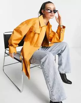 Оранжевая куртка Topshop с овальными рукавами