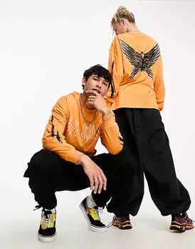 Оранжевая лицензионная футболка унисекс COLLUSION с принтом Lil Skies