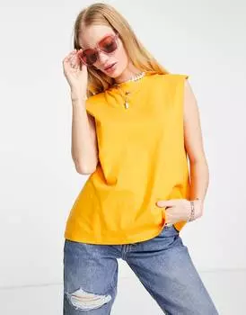 Оранжевая майка оверсайз из джерси Topshop