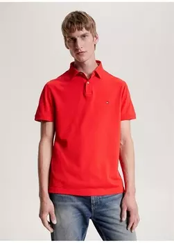 Оранжевая мужская футболка-поло Tommy Hilfiger