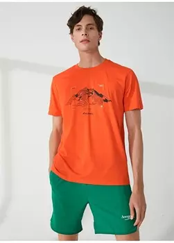 Оранжевая мужская футболка с коротким рукавом с круглым вырезом Discovery Expedition