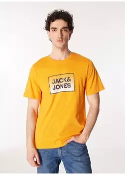 Оранжевая мужская футболка с круглым вырезом JJSTEEL TEE SS CREW NECK Jack & Jones, оранжевый
