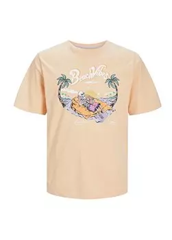 Оранжевая мужская футболка с круглым вырезом JJZION TEE SS CREW NECK Jack & Jones, оранжевый