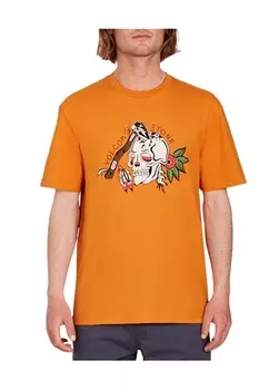 Оранжевая мужская футболка с круглым вырезом Volcom