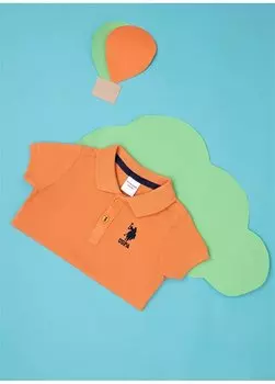 Оранжевая мужская футболка с рисунком TP01IY023KIDS-B U.S. Polo Assn., оранжевый