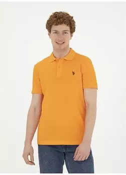 Оранжевая мужская футболка с воротником поло GTP04IY024 U.S. Polo Assn., оранжевый