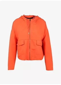 Оранжевая однотонная женская толстовка свободного кроя с капюшоном Black On Black