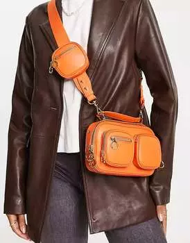 Оранжевая практичная сумка через плечо для фотоаппарата Charles & Keith