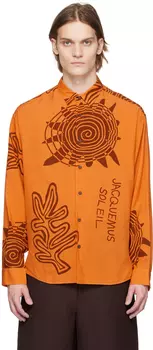 Оранжевая рубашка Le Raphia 'La Chemise Simon' Jacquemus