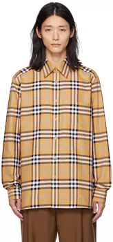 Оранжевая рубашка в клетку Burberry