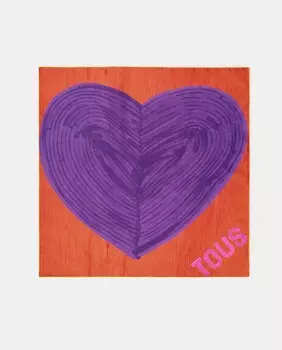 Оранжевая шелковая бандана с крупным принтом Tous, оранжевый