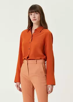 Оранжевая шелковая рубашка Joseph