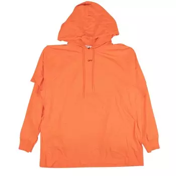 Оранжевая толстовка с двойной футболкой с трафаретом Off-White, оранжевый