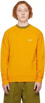 Оранжевая толстовка с флоком Balmain