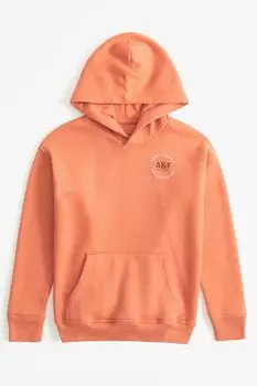 Оранжевая толстовка с капюшоном и логотипом на спине Abercrombie & Fitch, оранжевый