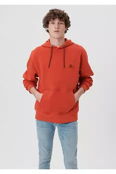 Оранжевая толстовка с капюшоном и вышивкой логотипа Mavi, красный