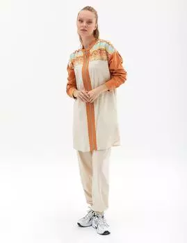 Оранжевая туника с украшением камнями на молнии Kayra