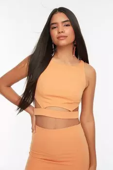 Оранжевая укороченная тканая блузка Trendyol, оранжевый