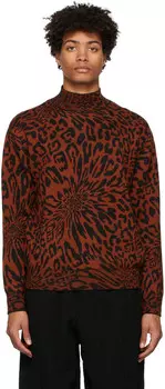 Оранжевая водолазка с леопардовым принтом Prophet Études