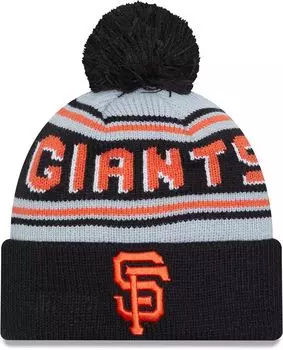 Оранжевая вязаная шапка New Era для взрослых San Francisco Giants с помпоном и надписью